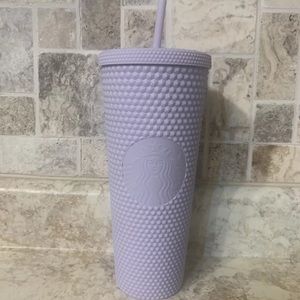 New Starbucks Matte Lilac Lilac Straw Studded Tumbler 24oz Venti Cold Cup 2021